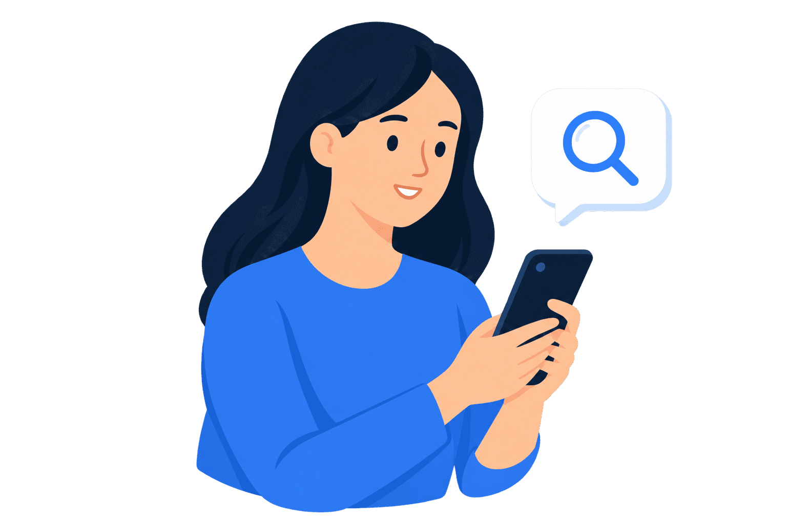 Patient using a phone to search for a healthcare provider